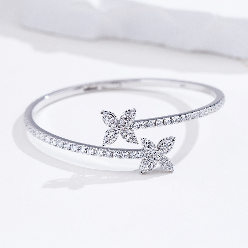 MissDiamond Lab Grown Diamond 18K White Gold Tennis Bracelet MSB-655