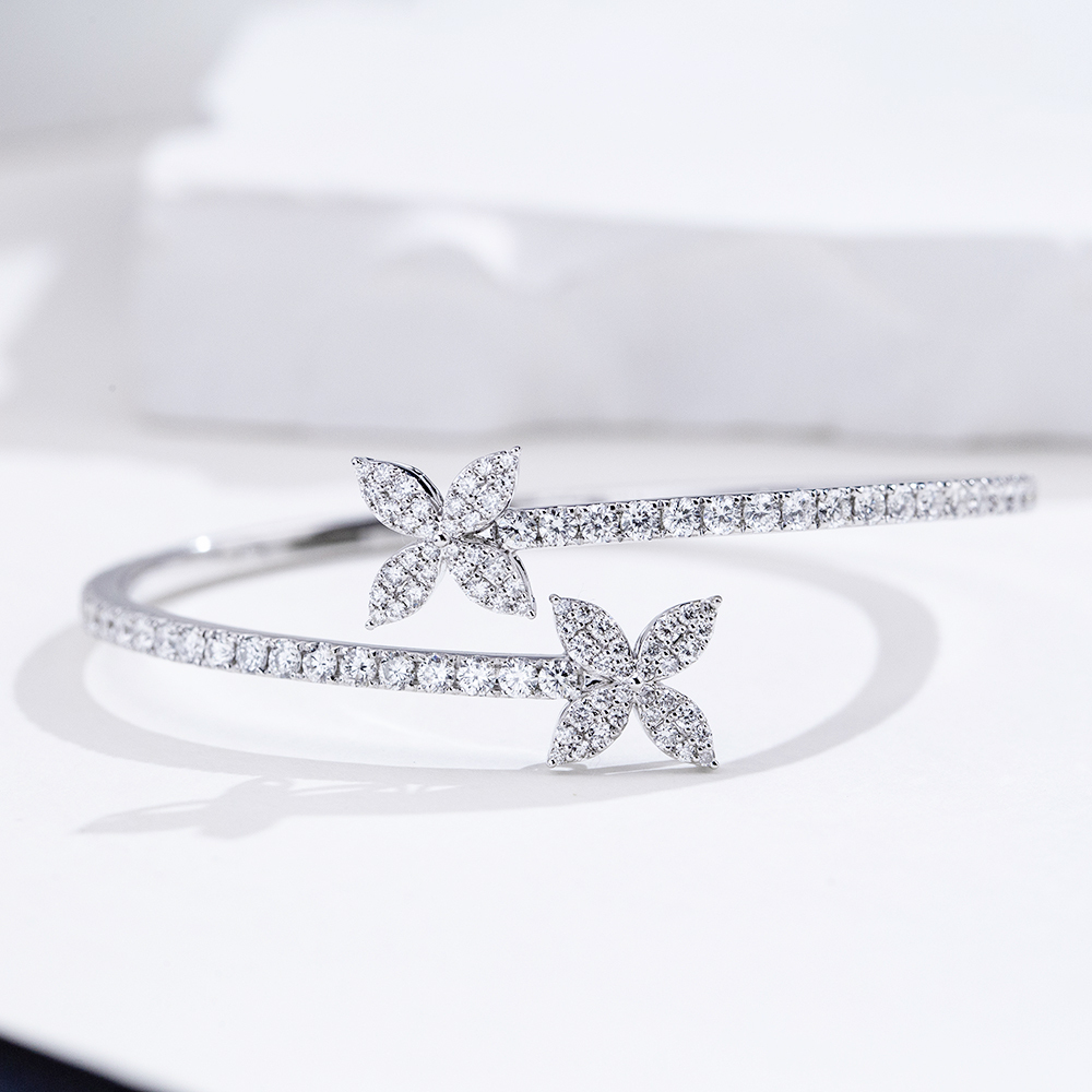 MissDiamond Lab Grown Diamond 18K White Gold Tennis Bracelet MSB-655