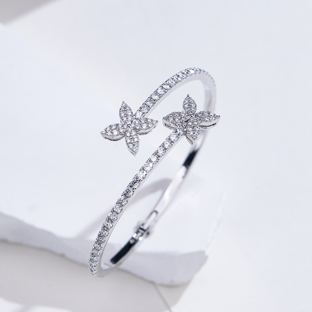 MissDiamond Lab Grown Diamond 18K White Gold Tennis Bracelet MSB-655