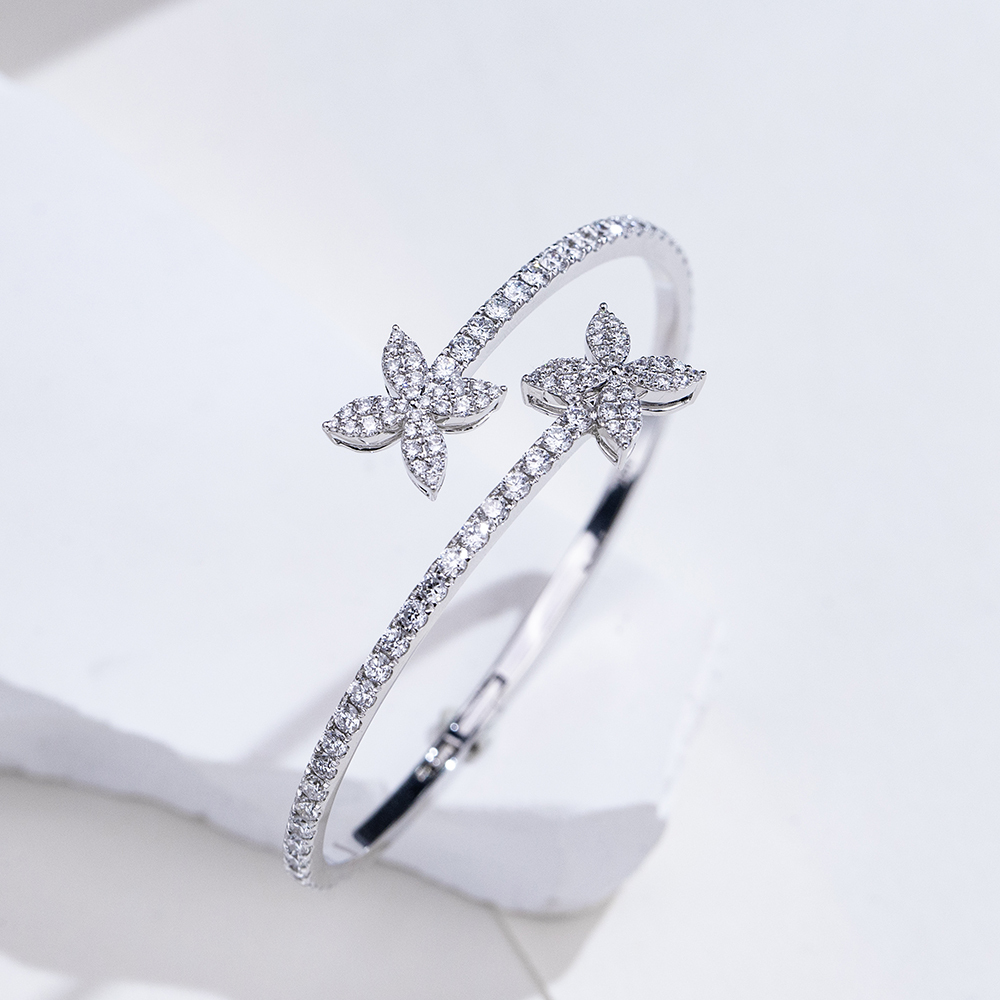 MissDiamond Lab Grown Diamond 18K White Gold Tennis Bracelet MSB-655