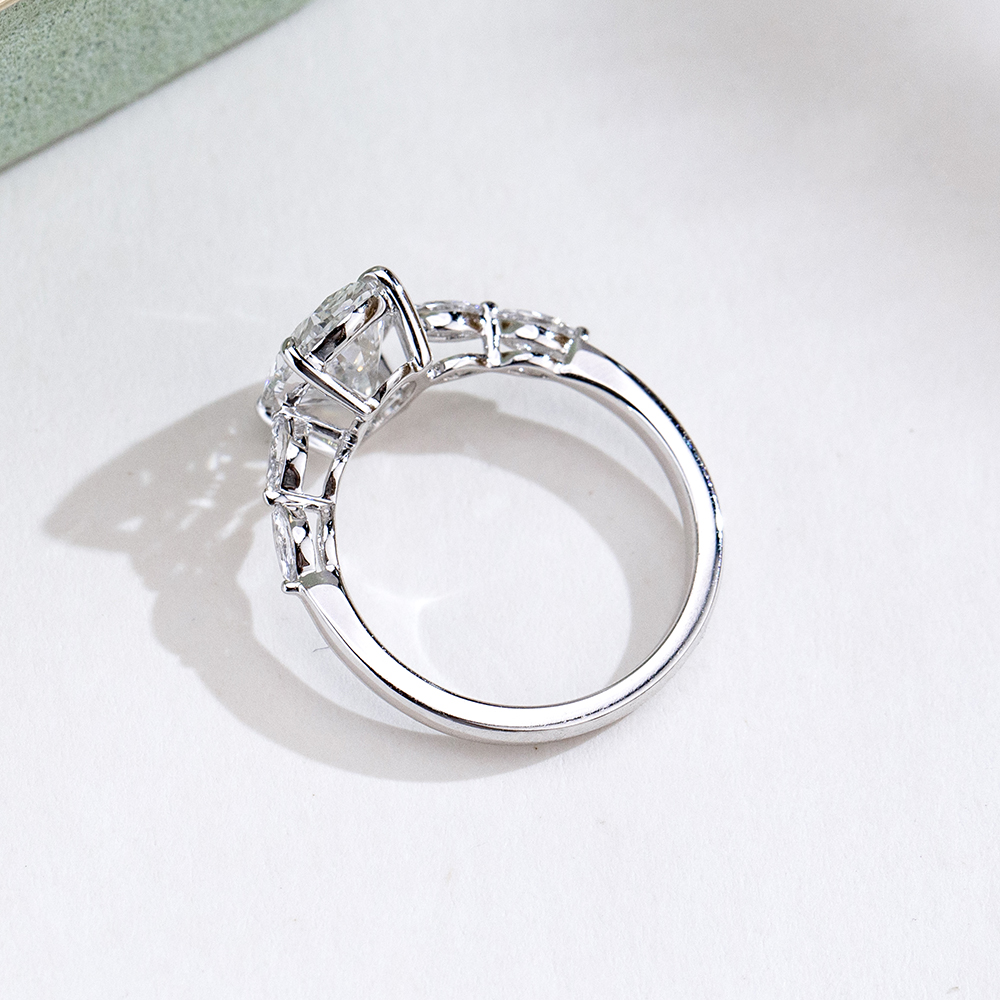 MissDiamond Marquise Oval Cut Lab Grown Diamond 2.03CT 18K White Gold Cluster Ring MSR-1950