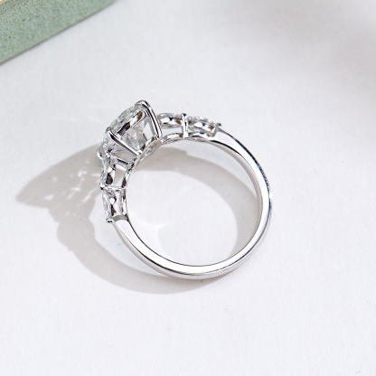 MissDiamond Marquise Oval Cut Lab Grown Diamond 2.03CT 18K White Gold Cluster Ring MSR-1950