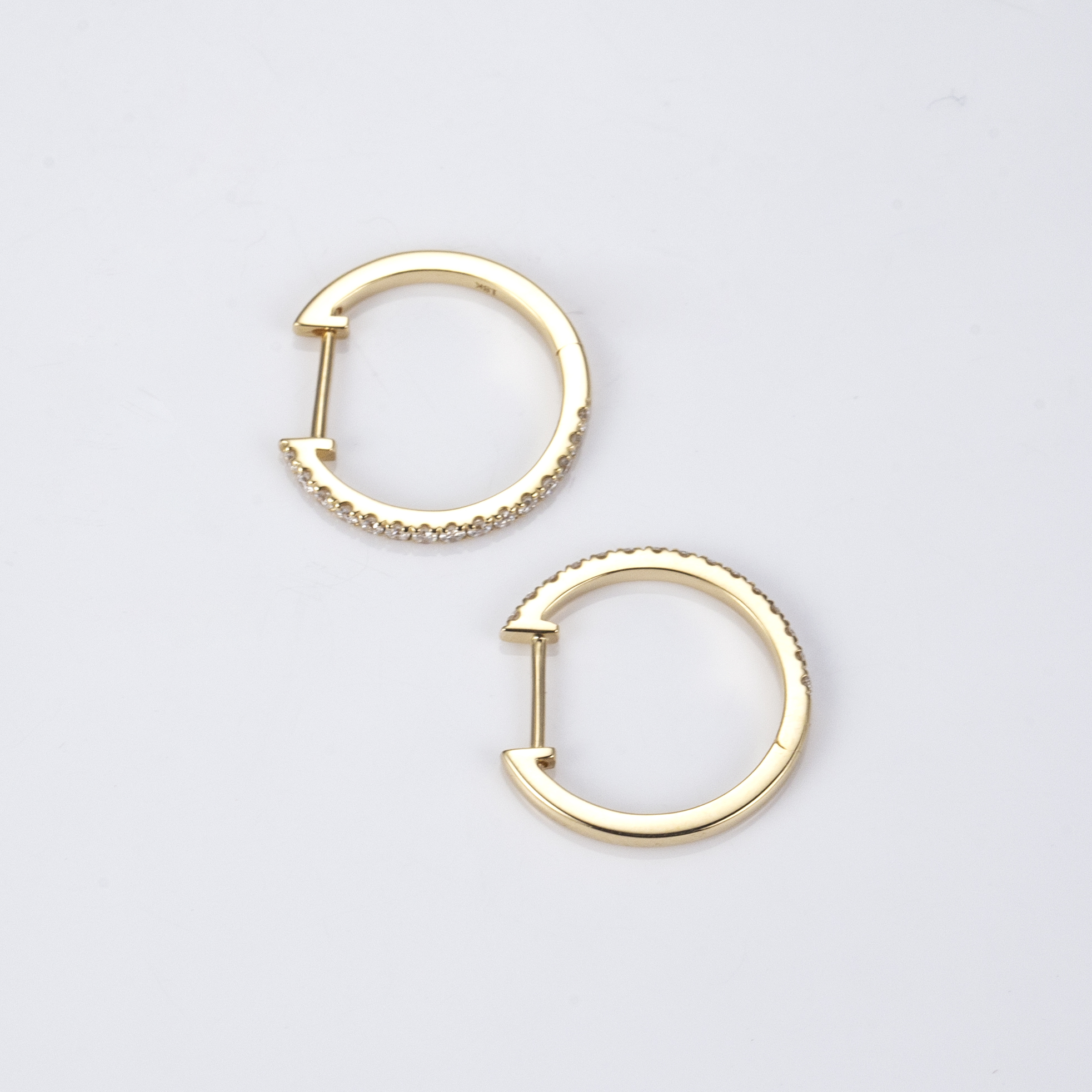 MissDiamond Round Lab Grown Diamond 1.2MM VVS-VS 18K White Gold Yellow Gold Hoop Earrings MSE-649