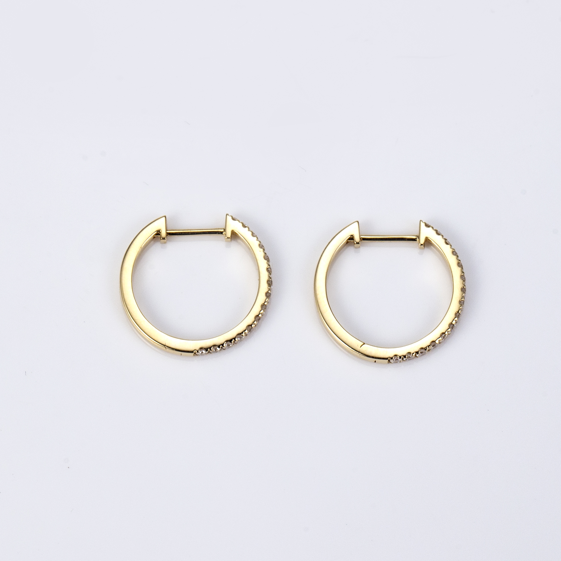 MissDiamond Round Lab Grown Diamond 1.2MM VVS-VS 18K White Gold Yellow Gold Hoop Earrings MSE-649