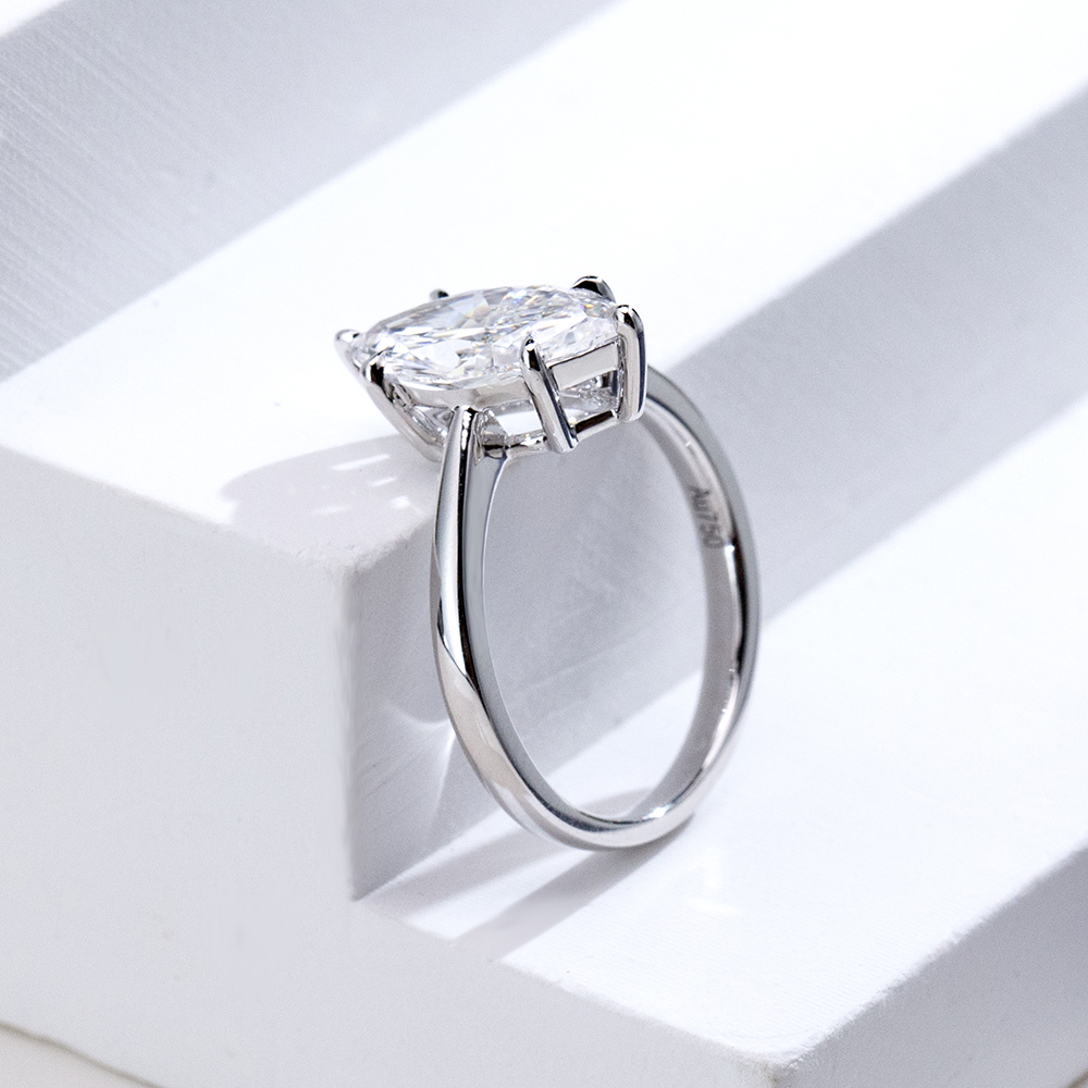 MissDiamond Marquise Cut Lab Grown Diamond 2.02CT 18K White Gold Solitaire Ring MSR-1962
