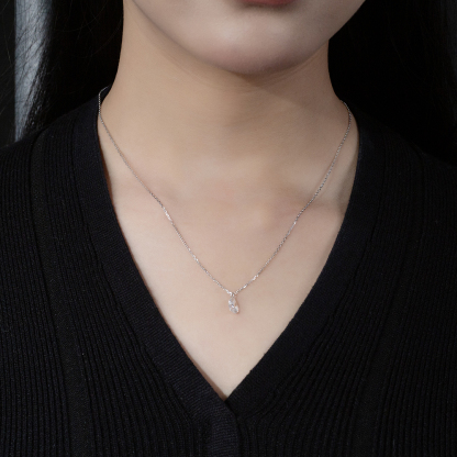 MissDiamond Pear Cut Lab Grown Diamond 1CT 9K White Gold Pendant Necklace MSN-955