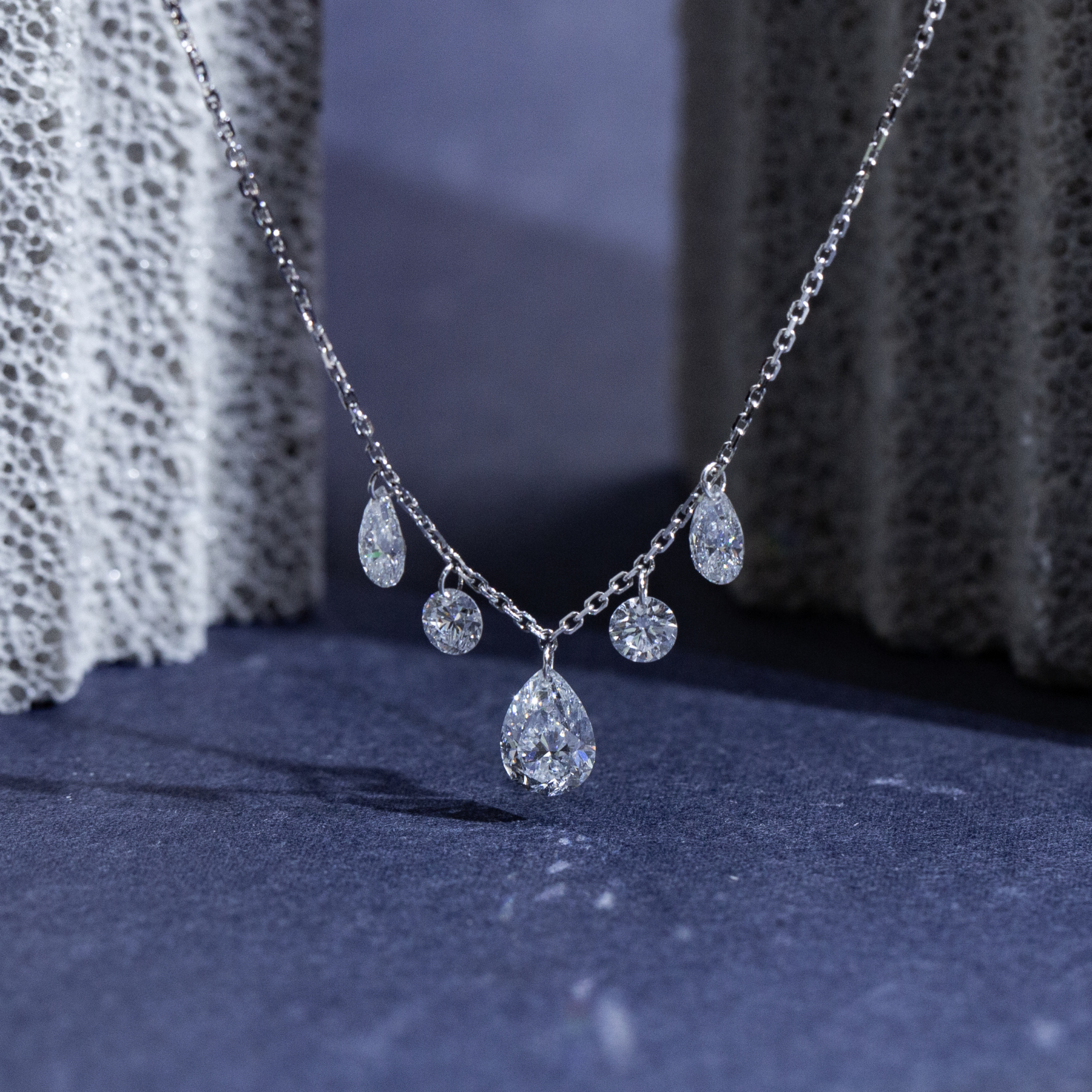 MissDiamond Pear Cut Lab Grown Diamond 1CT 9K White Gold Pendant Necklace MSN-959