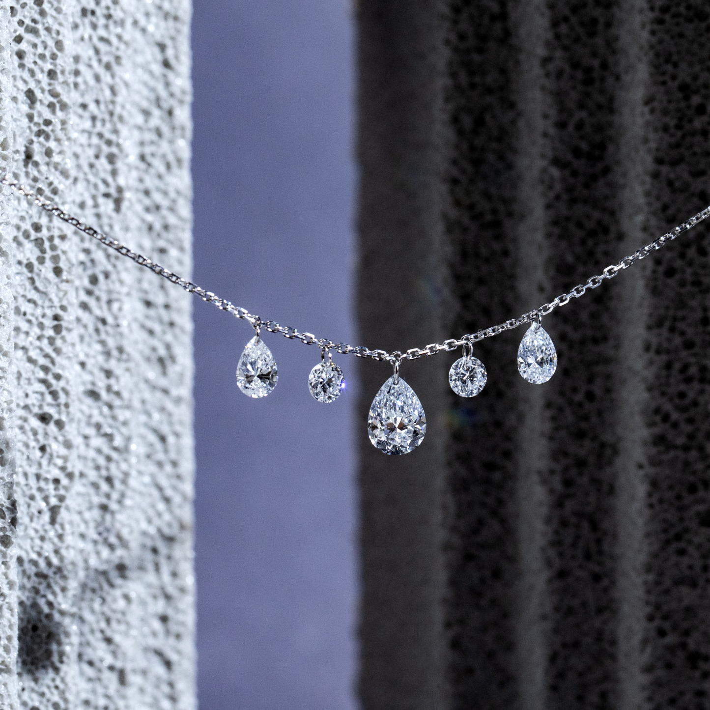 MissDiamond Pear Cut Lab Grown Diamond 1CT 9K White Gold Pendant Necklace MSN-959