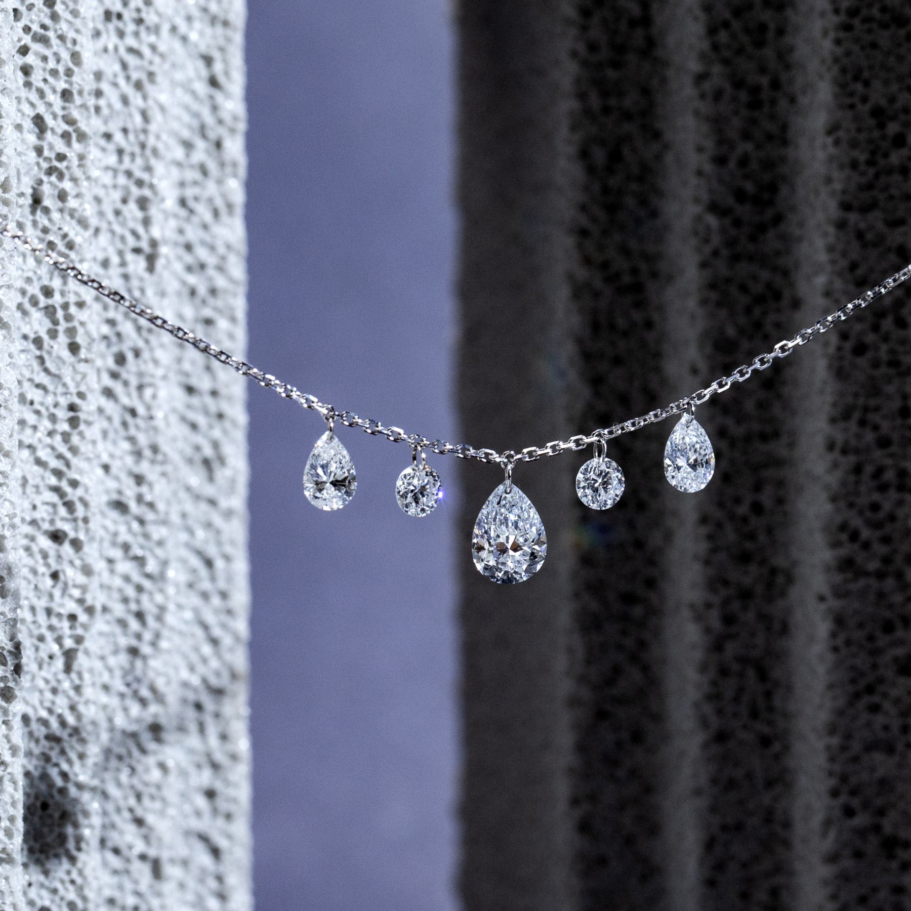 MissDiamond Pear Cut Lab Grown Diamond 1CT 9K White Gold Pendant Necklace MSN-959