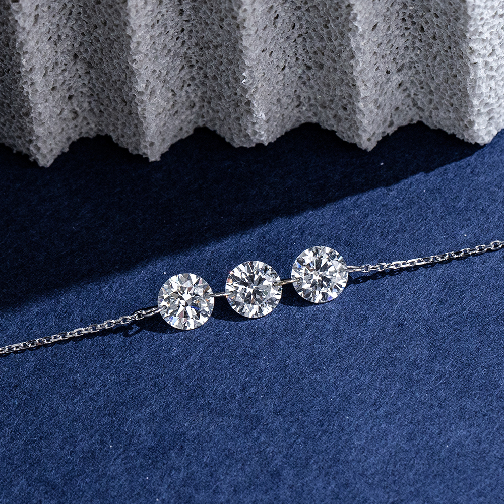 MissDiamond Round Cut Lab Grown Diamond 1CT 9K White Gold Pendant Necklace MSN-958