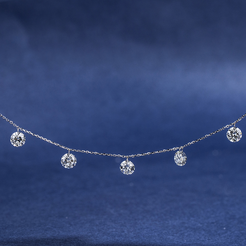 MissDiamond Round Cut Lab Grown Diamond 1CT 9K White Gold Pendant Necklace MSN-960