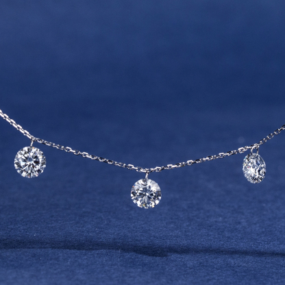 MissDiamond Round Cut Lab Grown Diamond 1CT 9K White Gold Pendant Necklace MSN-960