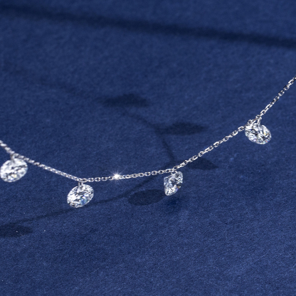 MissDiamond Round Cut Lab Grown Diamond 1CT 9K White Gold Pendant Necklace MSN-960