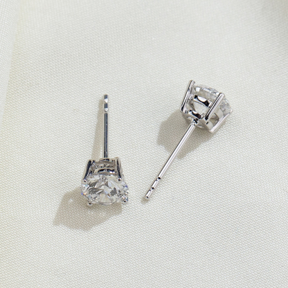 MissDiamond 5.5mm Round Cut Lab Grown Diamond 1CT 9K White Gold Studs Earrings MSE-016