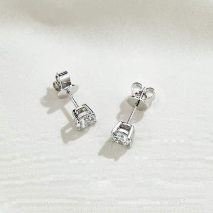 MissDiamond Round Cut Lab Grown Diamond 0.5CT D  VS1 VVS1 Platinum Studs Earrings MSE-329