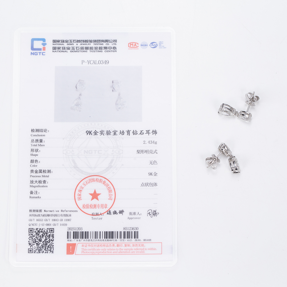 MissDiamond Lab Grown Diamond 1CT 9K White Drop Cut MSE-719