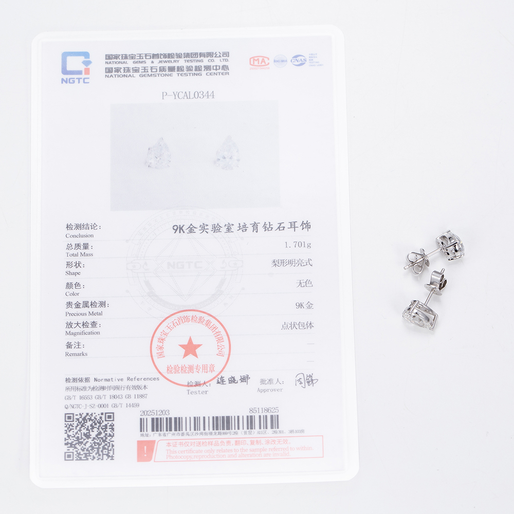 MissDiamond Lab Grown Diamond 1CT 9K White Drop Cut MSE-513