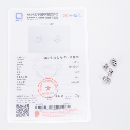 MissDiamond Lab Grown Diamond 1CT 9K White Drop Cut MSE-513