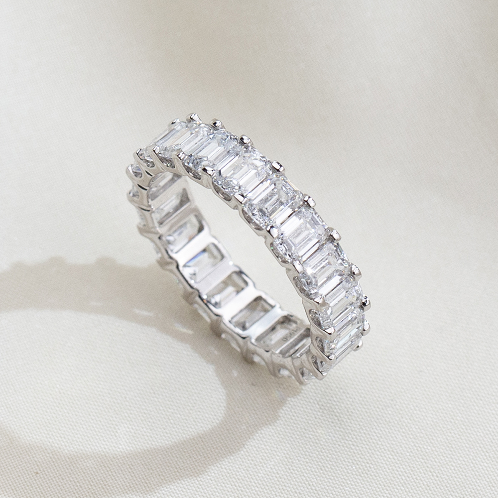 MissDiamond Lab Grown Diamond Eternity Platinum Ring MSR-1240