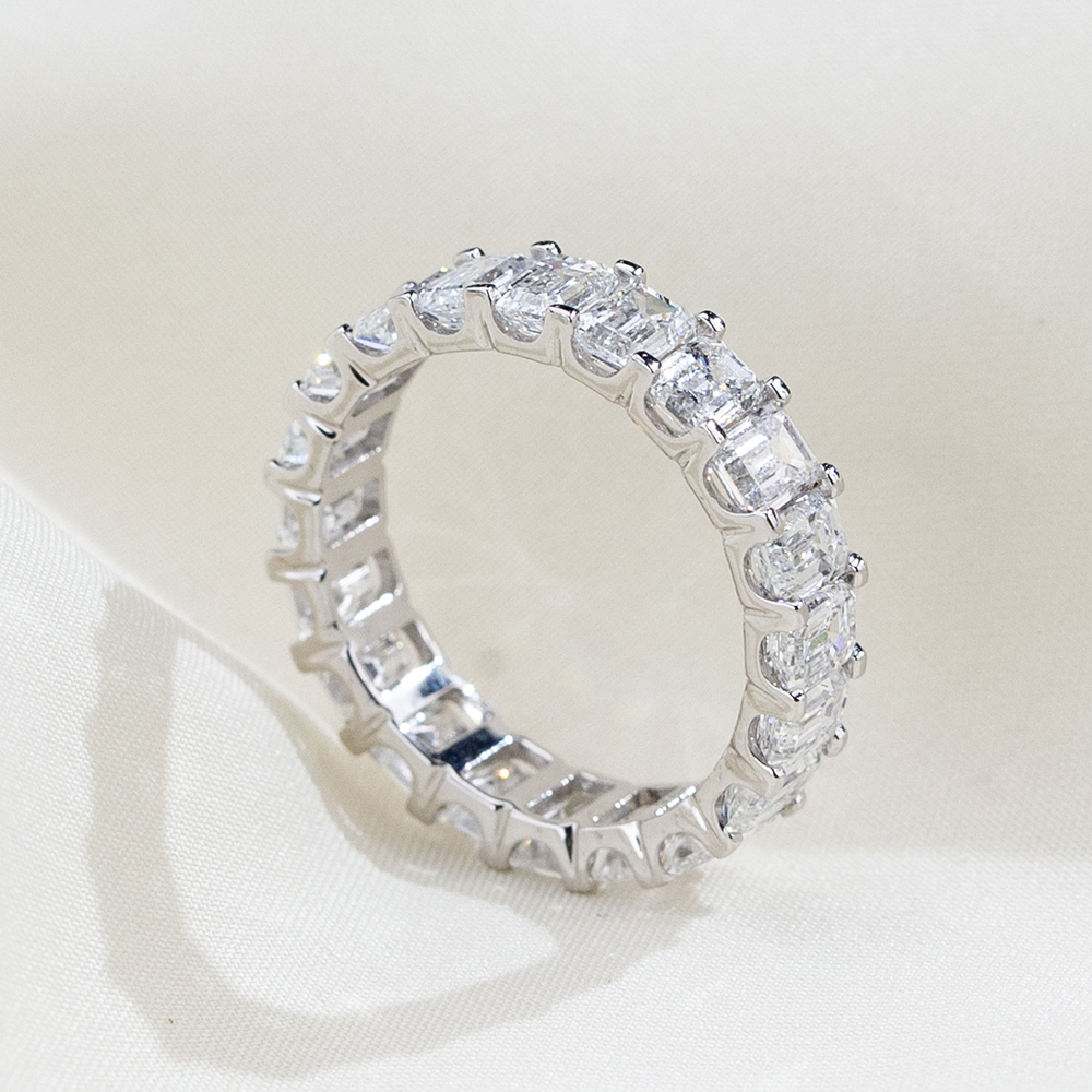 MissDiamond Lab Grown Diamond Eternity Platinum Ring MSR-1240