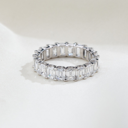 MissDiamond Lab Grown Diamond Eternity Platinum Ring MSR-1240
