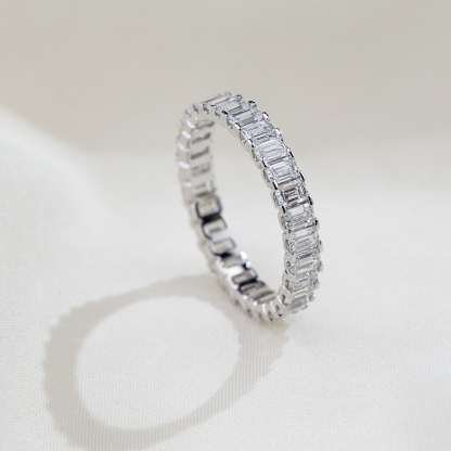 MissDiamond Lab Grown Diamond Eternity Platinum Ring MSR-1240
