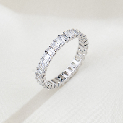 MissDiamond Lab Grown Diamond Eternity Platinum Ring MSR-1240