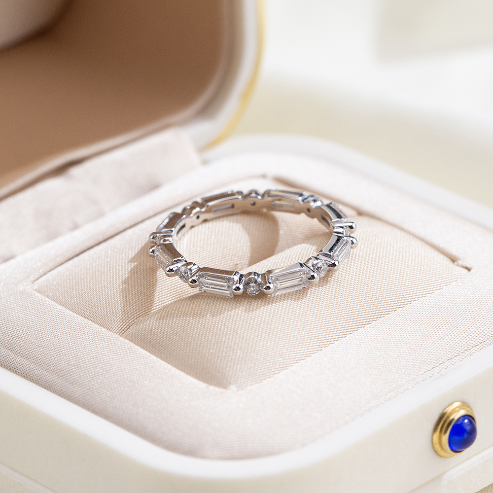 MissDiamond Lab Grown Diamond Eternity Platinum Ring MSR-1646