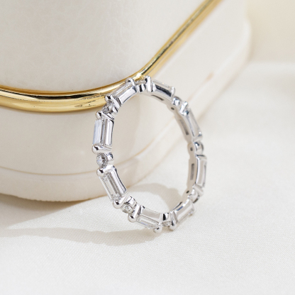 MissDiamond Lab Grown Diamond Eternity Platinum Ring MSR-1646