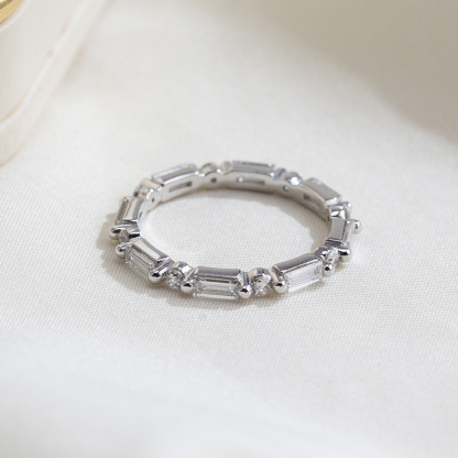 MissDiamond Lab Grown Diamond Eternity Platinum Ring MSR-1646