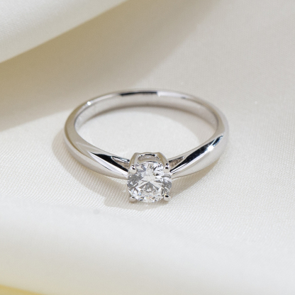 MissDiamond Round Cut Lab Grown Diamond  D G VS1 VVS2 Platinum Solitaire Ring MSR-371