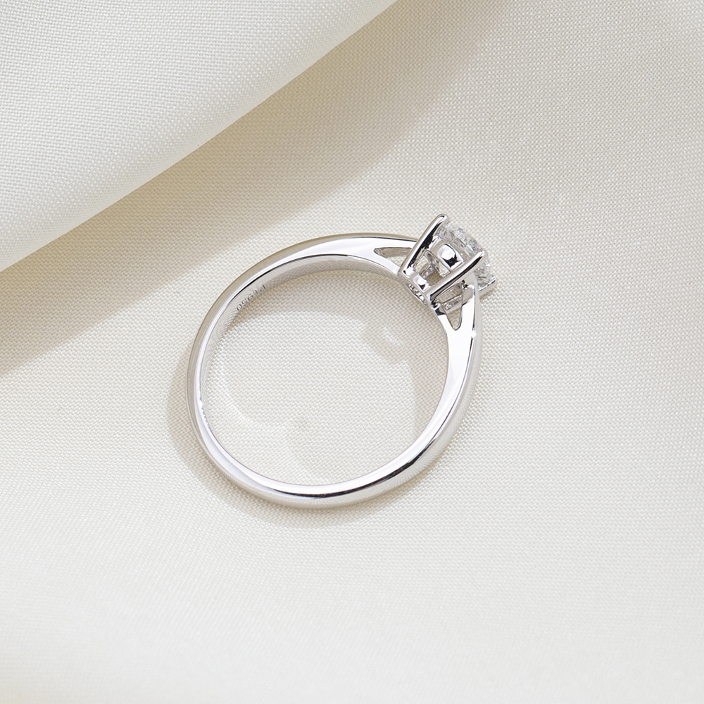 MissDiamond Round Cut Lab Grown Diamond  D G VS1 VVS2 Platinum Solitaire Ring MSR-371