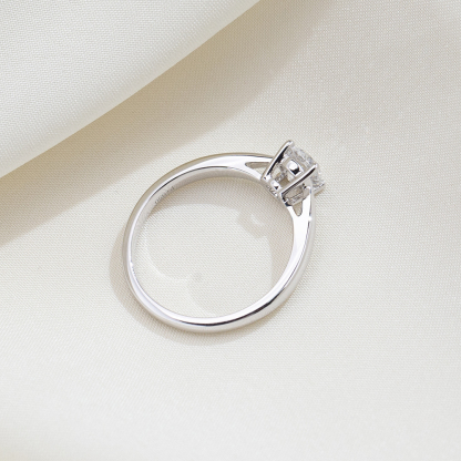 MissDiamond Round Cut Lab Grown Diamond  D G VS1 VVS2 Platinum Solitaire Ring MSR-371