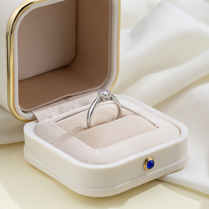 MissDiamond Round Cut Lab Grown Diamond  D G VS1 VVS2 Platinum Solitaire Ring MSR-371