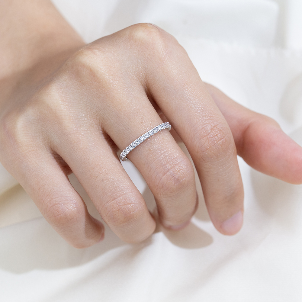 MissDiamond Lab Grown Diamond Eternity Platinum Ring MSR-408