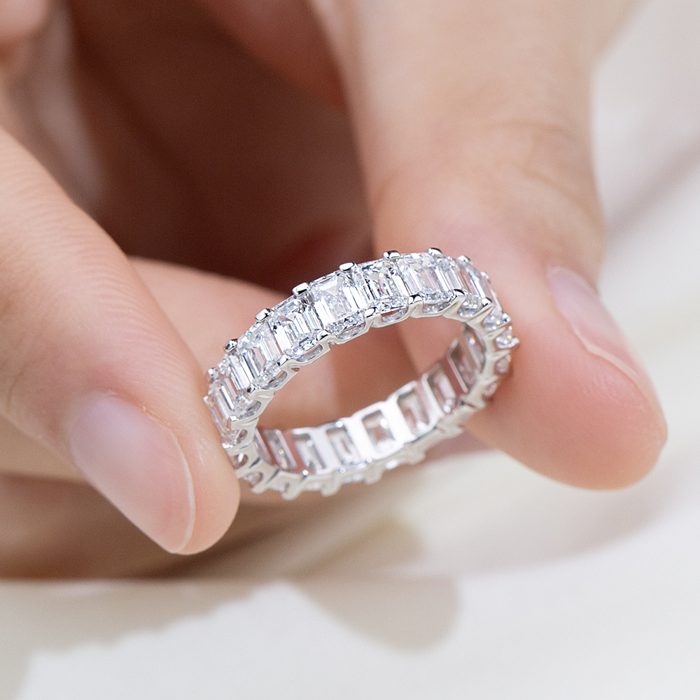 MissDiamond Lab Grown Diamond Eternity Platinum Ring MSR-1240