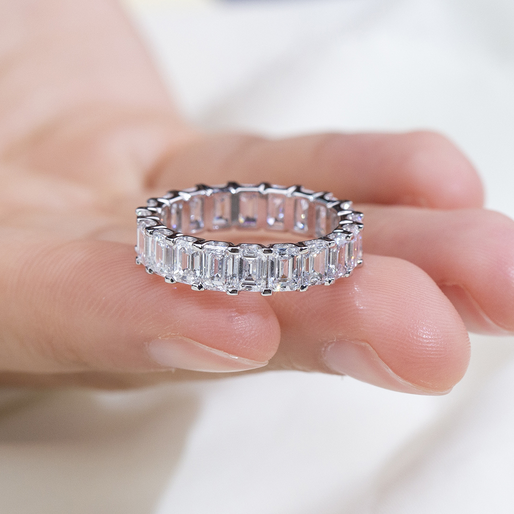 MissDiamond Lab Grown Diamond Eternity Platinum Ring MSR-1240