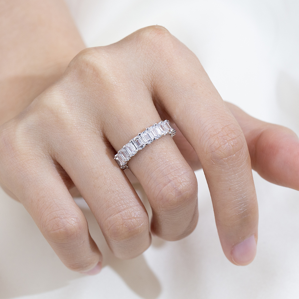 MissDiamond Lab Grown Diamond Eternity Platinum Ring MSR-1240