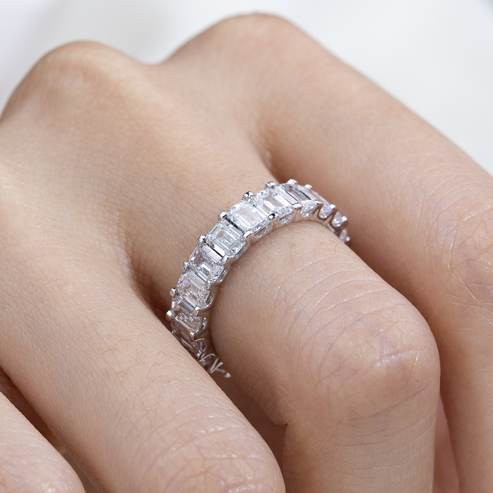 MissDiamond Lab Grown Diamond Eternity Platinum Ring MSR-1240