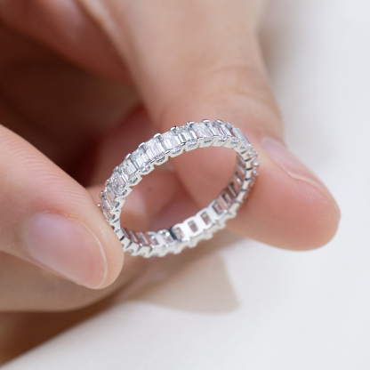 MissDiamond Lab Grown Diamond Eternity Platinum Ring MSR-1240