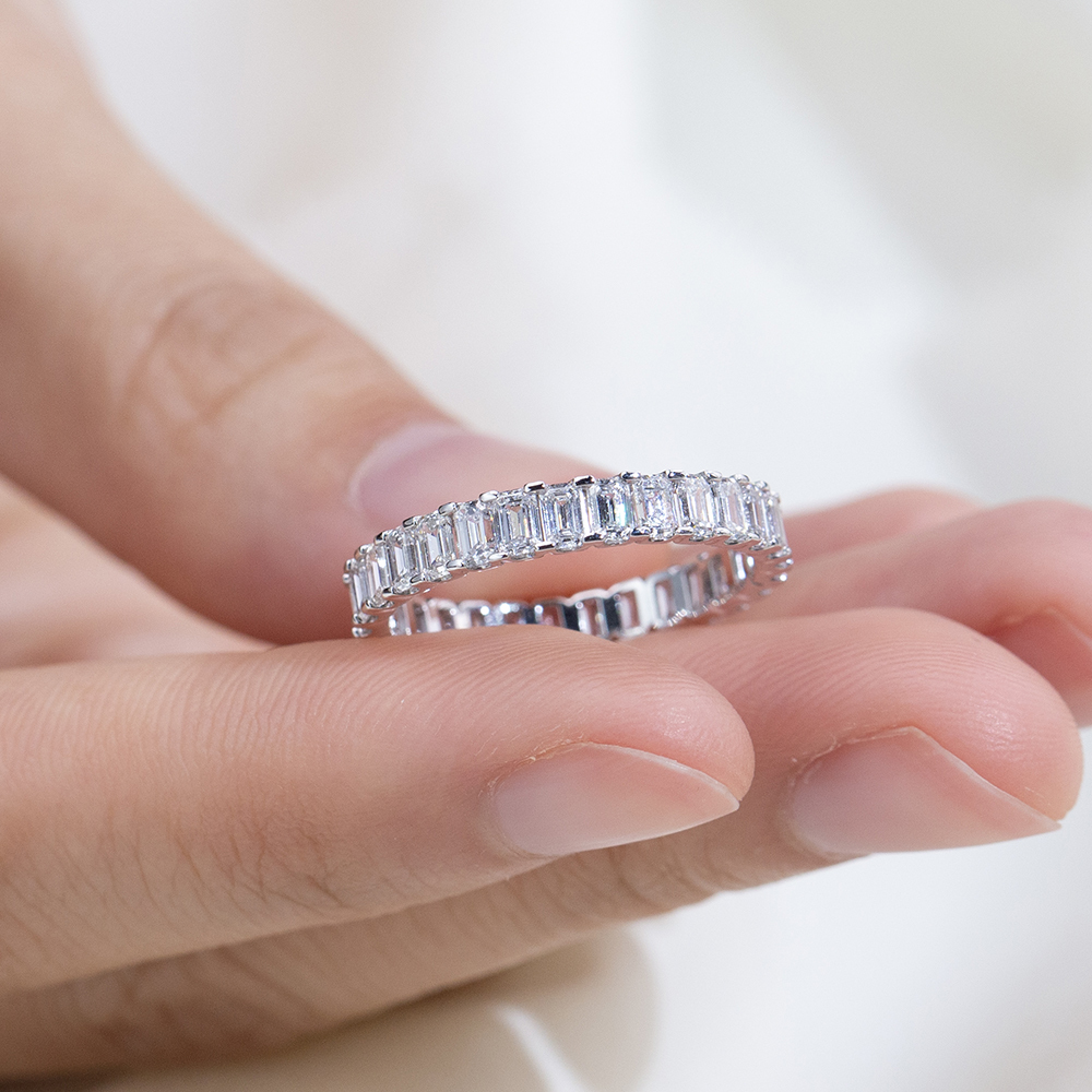 MissDiamond Lab Grown Diamond Eternity Platinum Ring MSR-1240