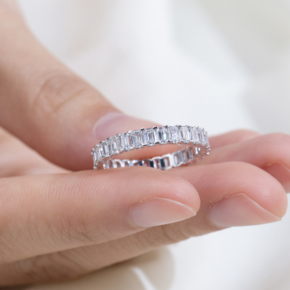 MissDiamond Lab Grown Diamond Eternity Platinum Ring MSR-1240