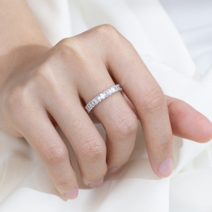 MissDiamond Lab Grown Diamond Eternity Platinum Ring MSR-1240