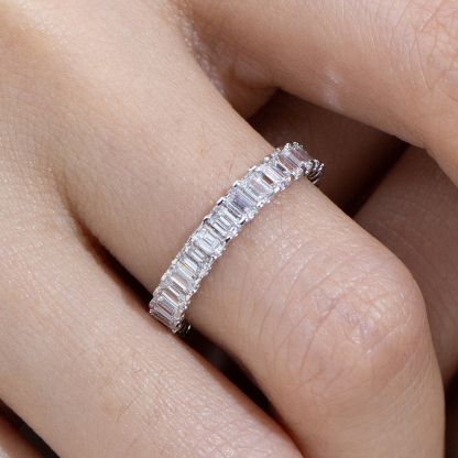 MissDiamond Lab Grown Diamond Eternity Platinum Ring MSR-1240