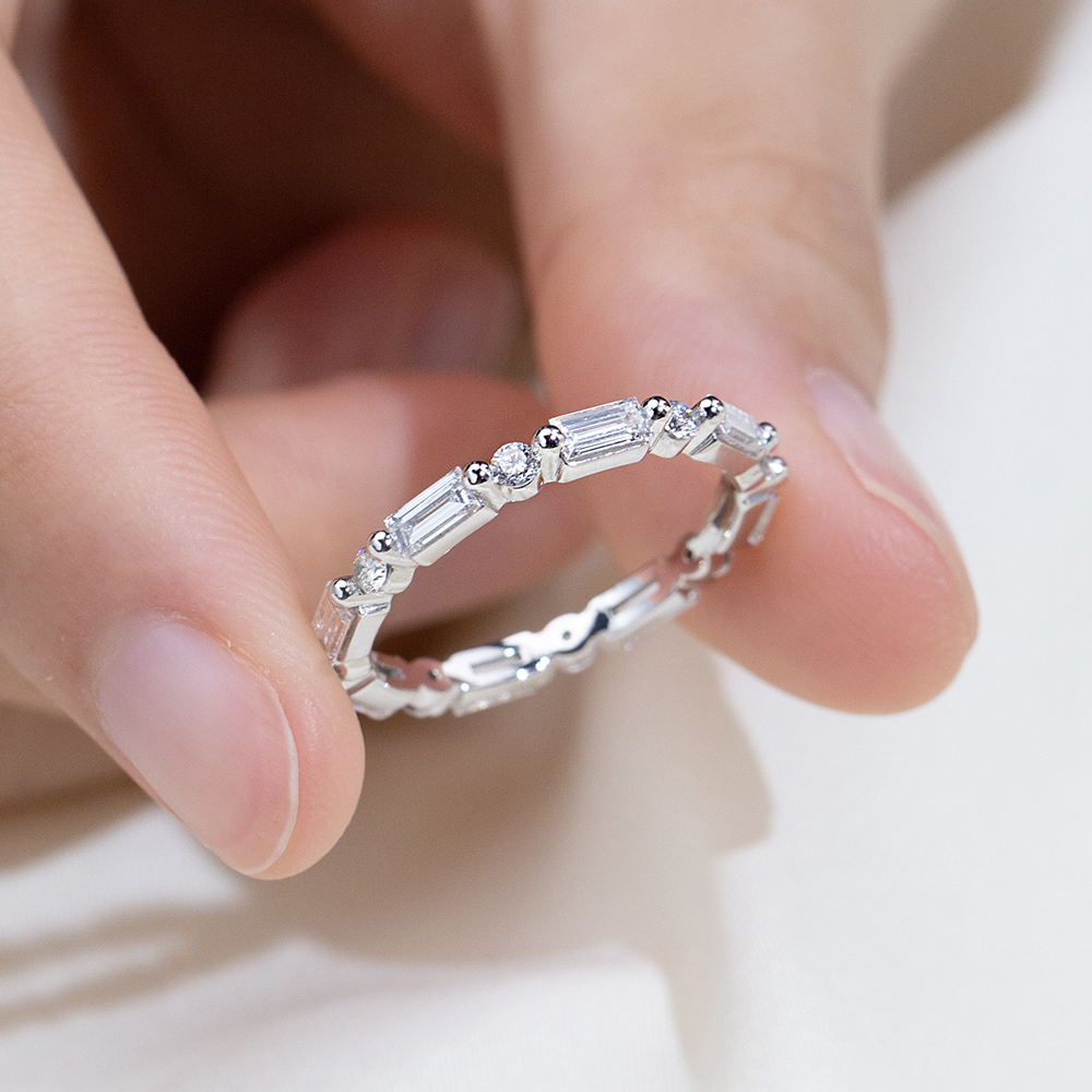 MissDiamond Lab Grown Diamond Eternity Platinum Ring MSR-1646