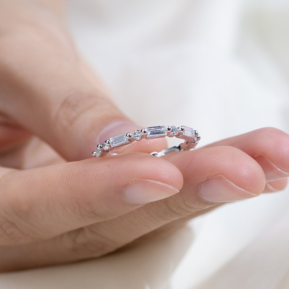 MissDiamond Lab Grown Diamond Eternity Platinum Ring MSR-1646