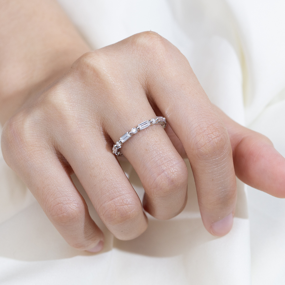 MissDiamond Lab Grown Diamond Eternity Platinum Ring MSR-1646