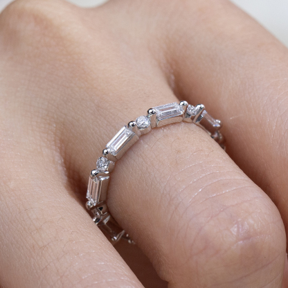 MissDiamond Lab Grown Diamond Eternity Platinum Ring MSR-1646