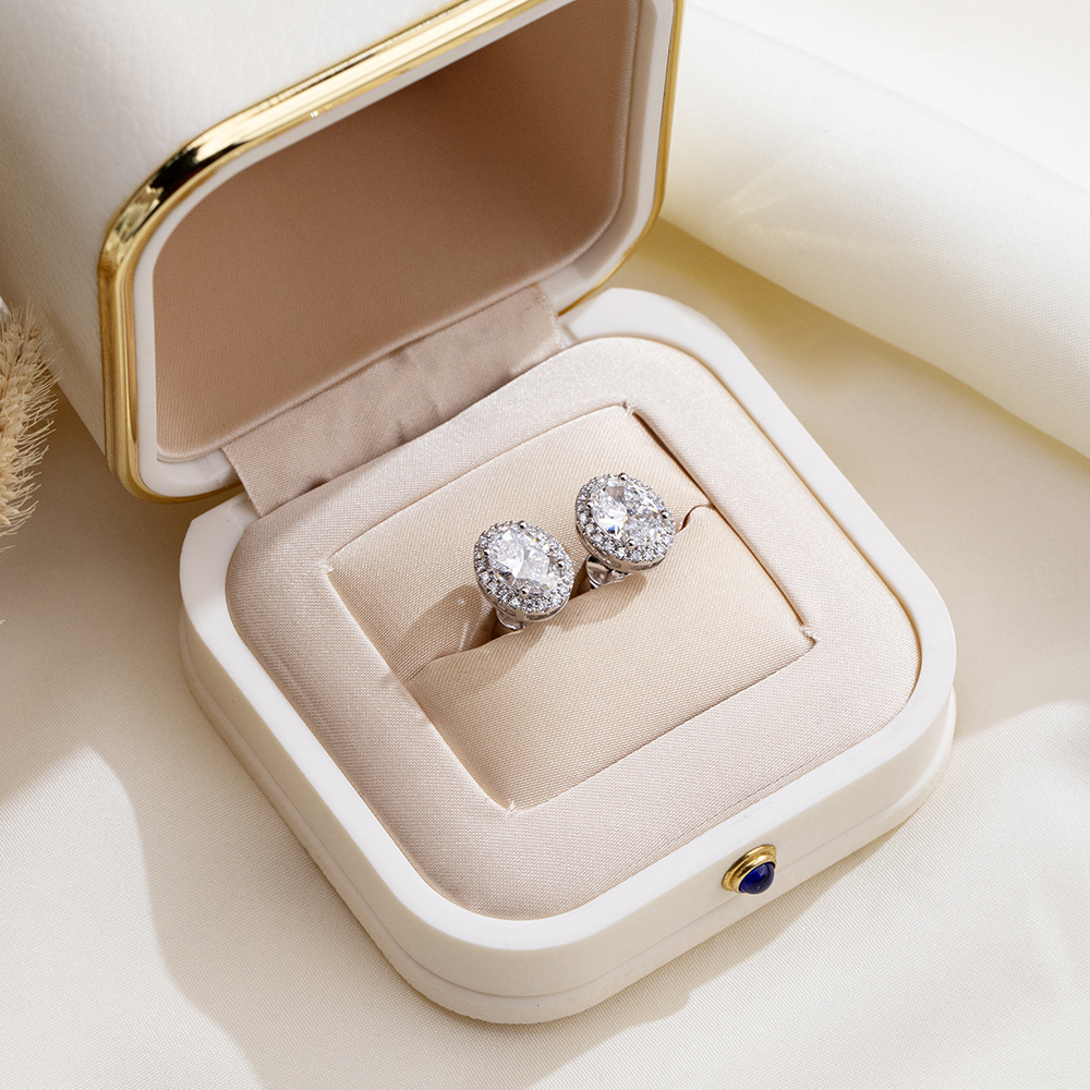 MissDiamond Lab Grown Diamond 1.2CT 18K White Gold Studs Earrings MSE-889