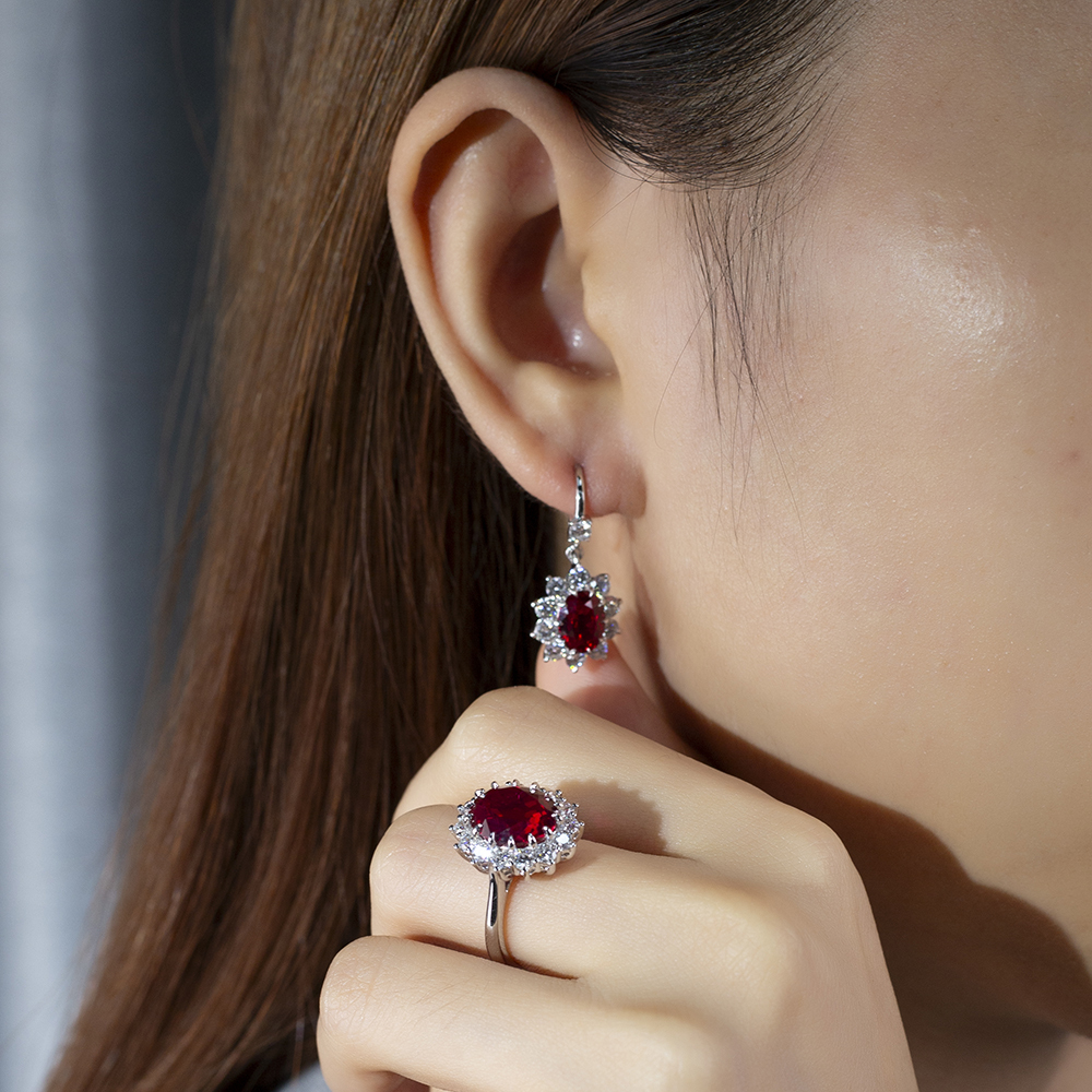 MissDiamond Radiant Shape Lab Grown Diamond 3.01 Carats D VVS2 18K White Gold Studs Earrings MSE-771